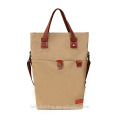 Canvas and Leather Bicycle Bag Pannier Shopping Tote Bag